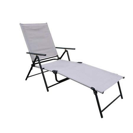 LIVING ACCENTS Folding Lounger Gray FTS1126G